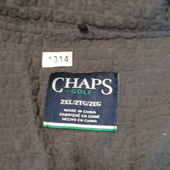 Chaps Men's Size 2XL Golf Sleeveless Full Zip Pockets Woven Vest Black - Picture 8 of 8